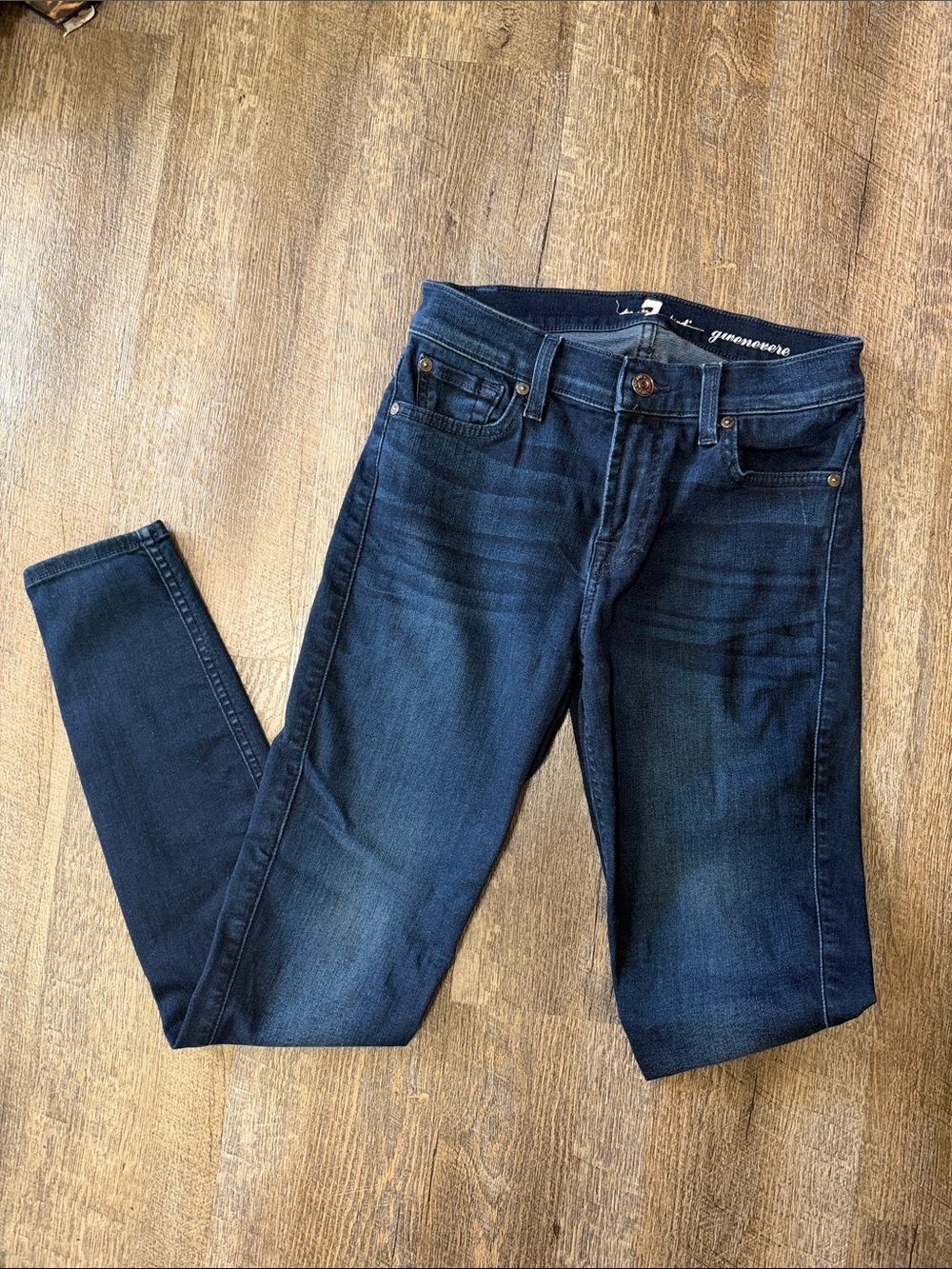 7 For All Mankind Skinny Jeans in Dark Indigo Wash